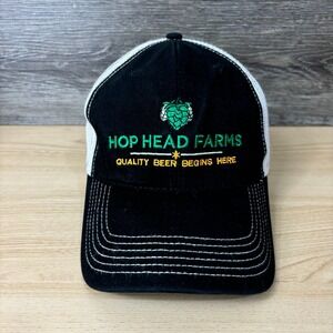 Hop Head Farms Hat Cap Snapback Black Beer Brewing Adjustable